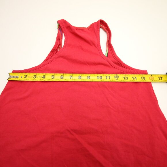 FARM Red Stripe Owl Embroidery Butterfly Racer Back Tank Top Womens M Red READ - Picture 15 of 16